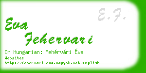 eva fehervari business card